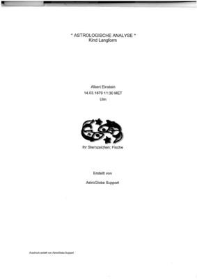 Schriftliche astrologische Analyse KIND/KINDHEIT