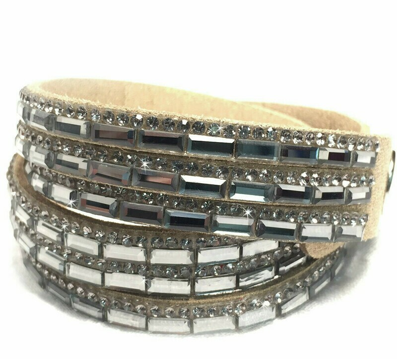 Bracelet Flat Wrap Rectangular Crystal