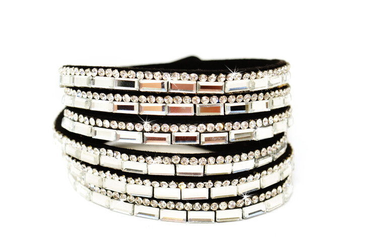 Bracelet Flat Wrap Rectangular Crystal