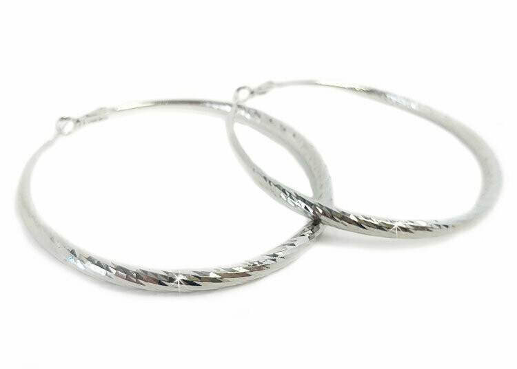 Earrings Rounds 60mm Silver