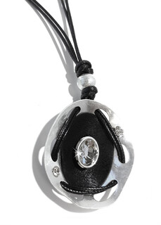 Necklace Crystal Silver Black