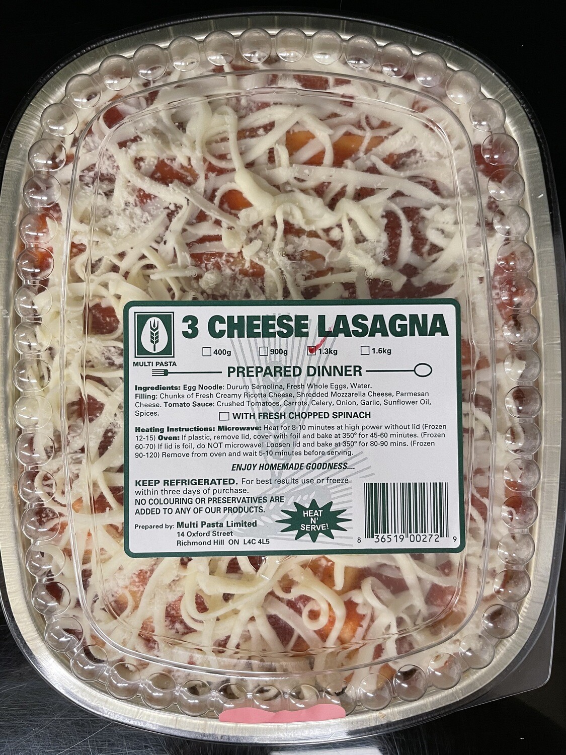 Dome Cheese Lasagna