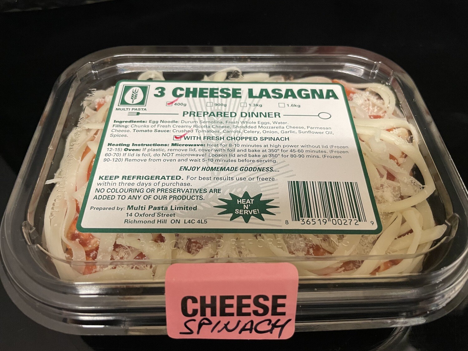 Mini Cheese &amp; Spinach Lasagna