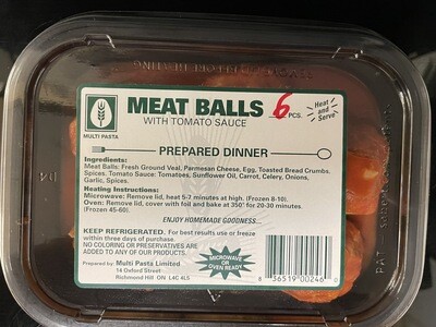 Meatballs in Tomato Sauce 6pc