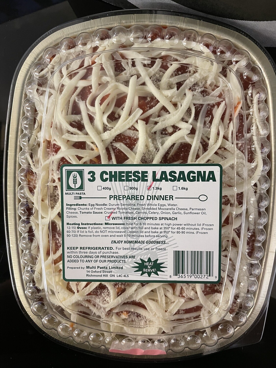 Dome Cheese &amp; Spinach Lasagna