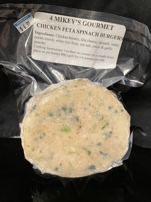 Mikey&#39;s Chicken Burgers - Feta &amp; Spinach 4pk
