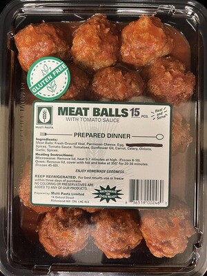 Gluten Free Meatballs in Tomato Sauce - 15pc