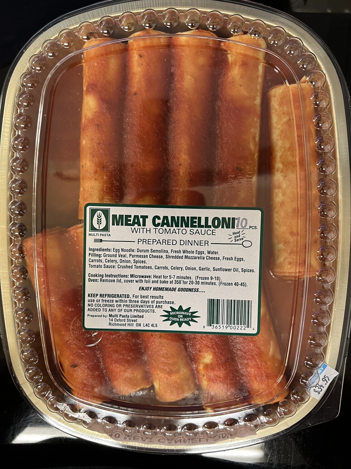 Meat Cannelloni in Tomato Sauce - 10pk