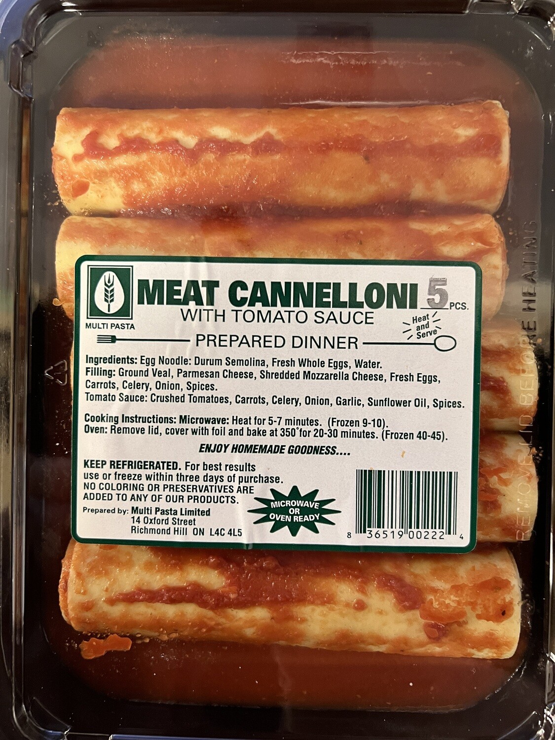 Meat Cannelloni in Tomato Sauce - 5pk