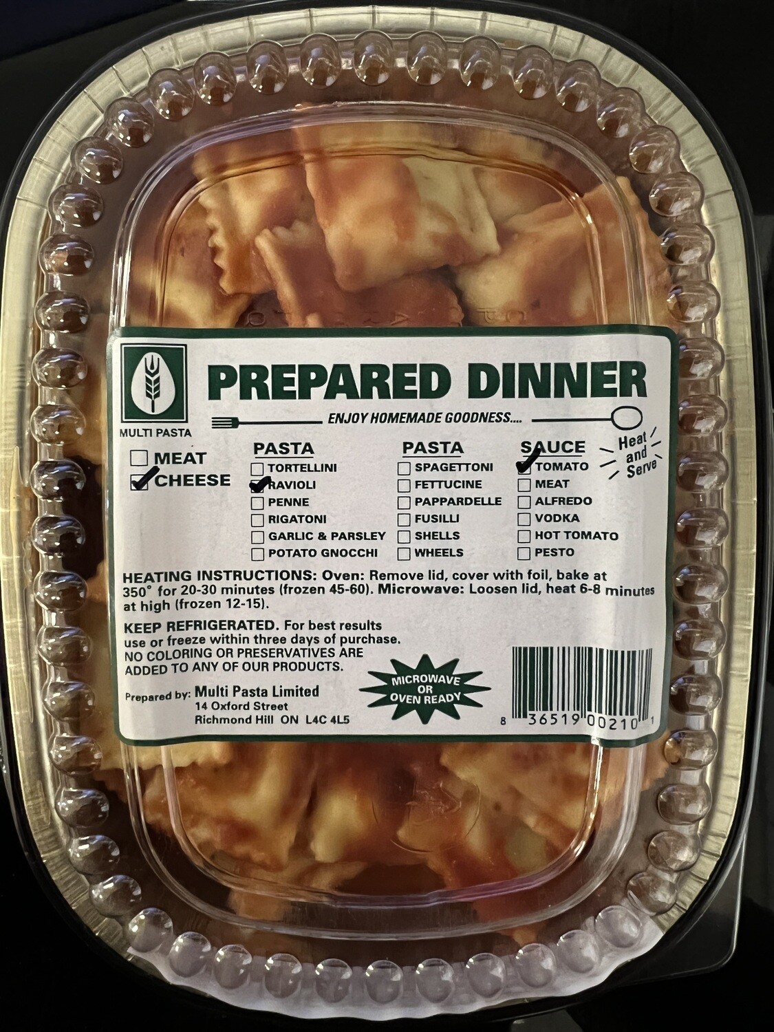 Mini Cheese Ravioli in Tomato Sauce