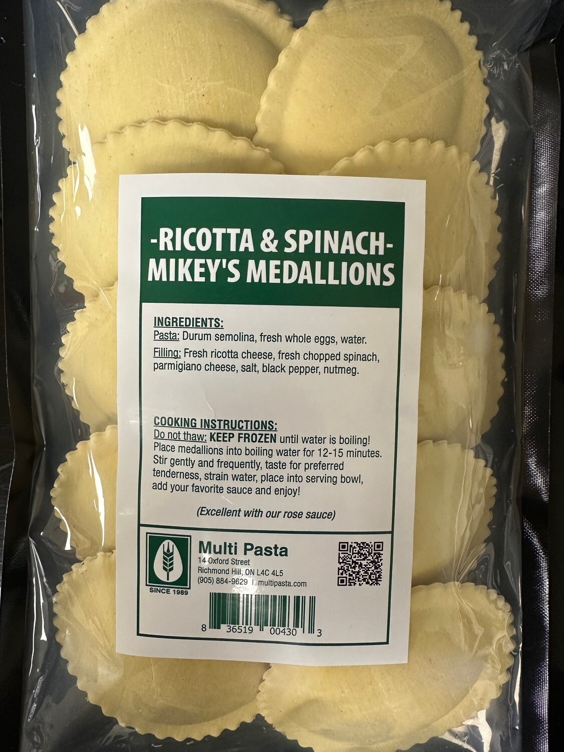 Ricotta &amp; Spinach Medallions - 10pcs