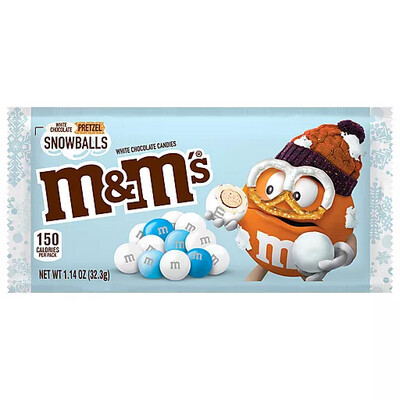 M&M’S (80g) - WHITE CHOCOLATE PRETZEL SNOWBALLS
