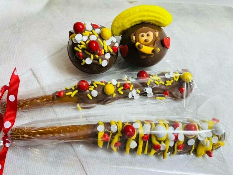Monkey 2-Cocoa Bombs &amp; 2-Pretzels Bundle