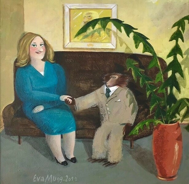 Eva Muggenthaler - &quot;Dame mit Affe&quot; UNIKAT