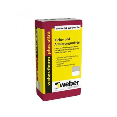 WEBER Therm Plus Ultra Cementa java ar šķiedrām siltumizolācijas līmēšanai un armēšanai/30kg