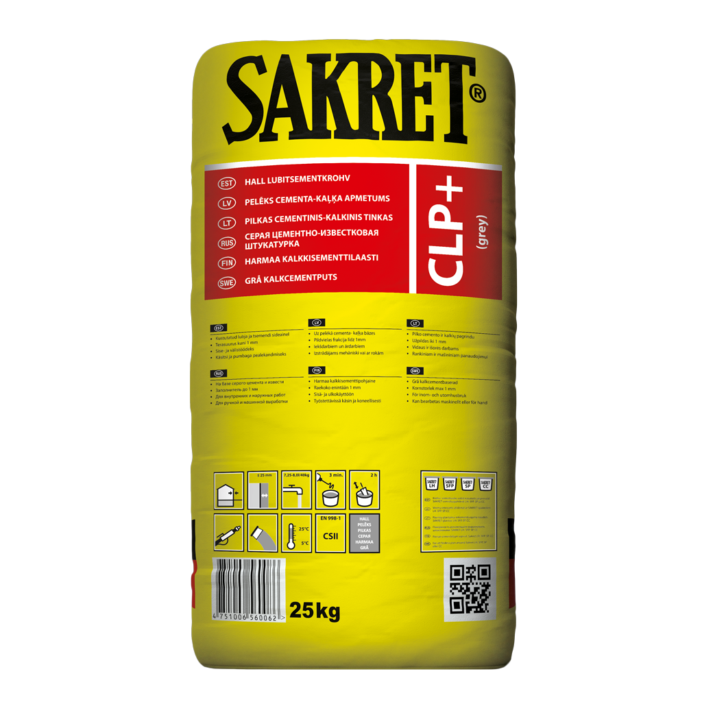 SAKRET CLP+ CSII Kaļķa-cementa apmetums