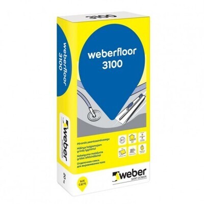 WEBER Floor 3100 pašizlīdzinošā grīdas nobeiguma špaktele, 20kg