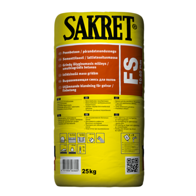 SAKRET FS grīdu izlīdzinošā masa (10-60mm) 25kg