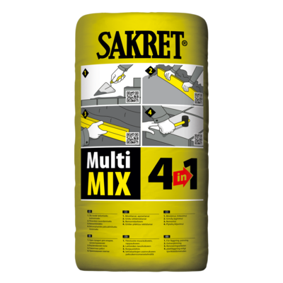 SAKRET MultiMIX 4in1 Universālā cementa-kaļķa java mūrēšanai, apmešanai, grīdu izlīdzināšanai, 25kg