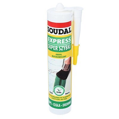 SOUDAL Express akrila krāsojamais hermētiķis, 310 ml, balts