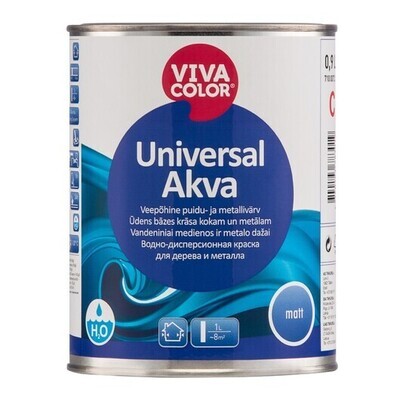Vivacolor Universal Akva (matēta) C Ūdens bāzes krāsa kokam un metālam