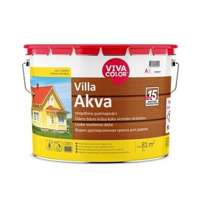 Vivacolor Villa Akva C, Ar eļļu modificēta ūdens bāzes krāsa koka virsmām ārdarbos / matēta