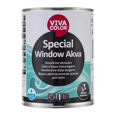 Vivacolor Special Window Akva A, krāsa Pret atmosfēras iedarbību izturīga ūdens bāzes krāsa logiem