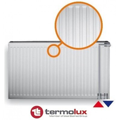 TERMOLUX Ventil Compact tērauda apkures radiators / 22 Tips / 400mm / apakšas pieslēgums