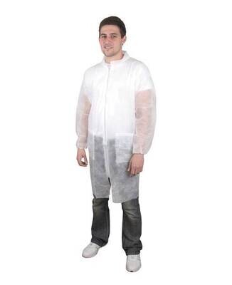 ​Polipropilēna halāts ar rāvējslēdzēju ARPON®PEPE, balts