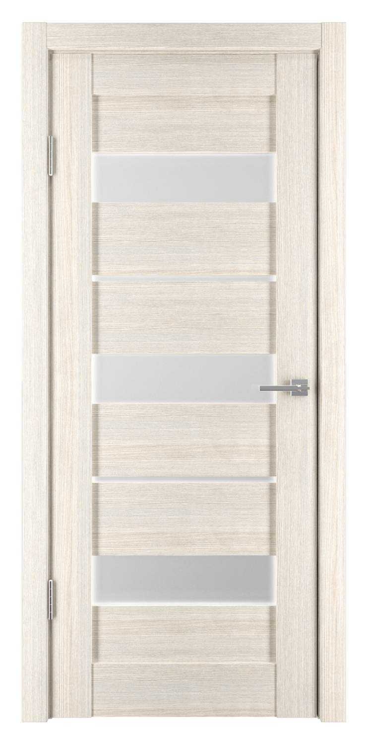 Durvju Komplekts Ar PVC Pārklājumu HORIZONTAL-4 Kapučīno - Vērtne, Kārba, 2 Eņģes, Slēdzene