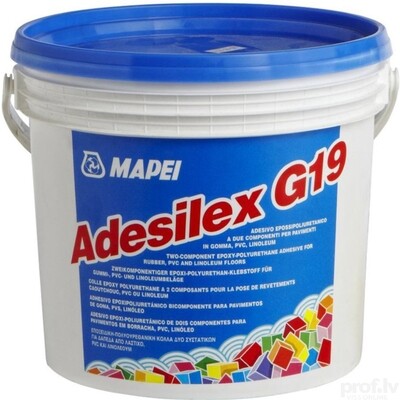 MAPEI Adesilex G19 Divkomponentu epoksīdsveķu-poliuretāna līme gumijas, PVC, sporta, linoleja segumiem, 10L