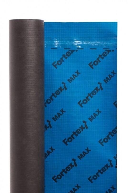 FORTEX Max + Double tape Elpojoša, Pastiprināta difūzplēve ar mikrospraugām, ar 2 līmlentām 150cm, 75m2