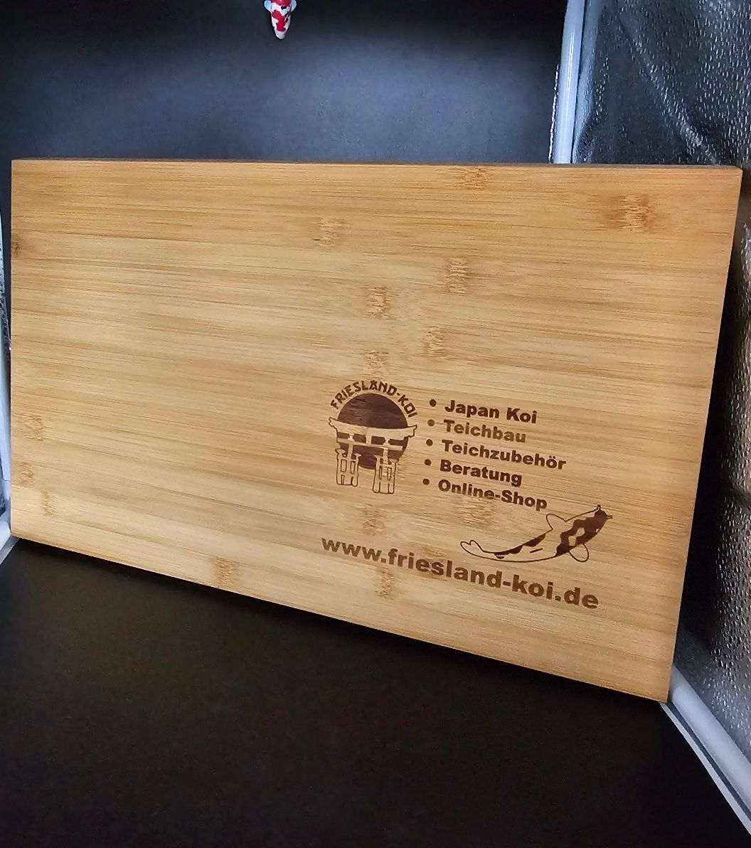 Schneidebrett mit Logo gelasert 45 x 28 cm