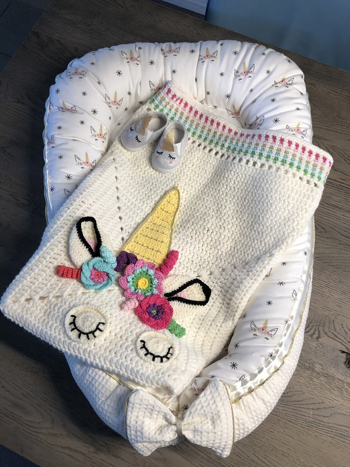 Gehaakt dekentje unicorn