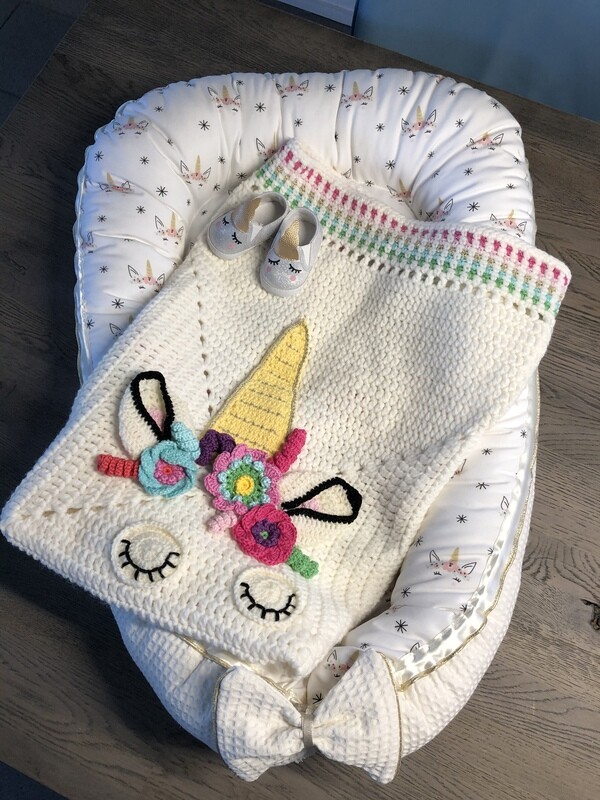 Gehaakt dekentje unicorn