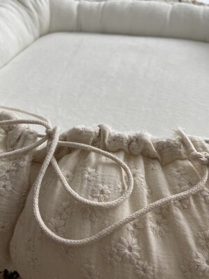 Tweelingnest naturel embroidery ecru bamboo teddy
