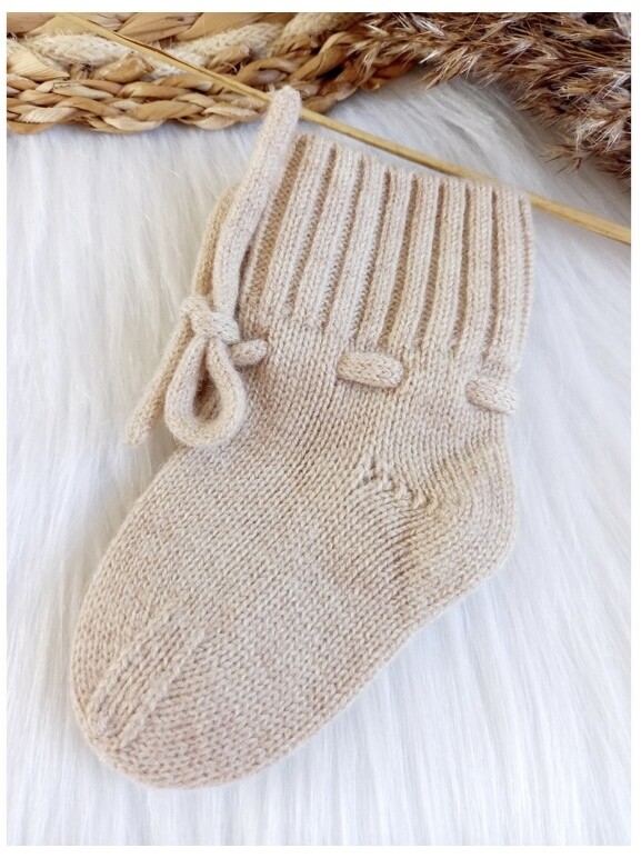 Merino baby slofjes Zand