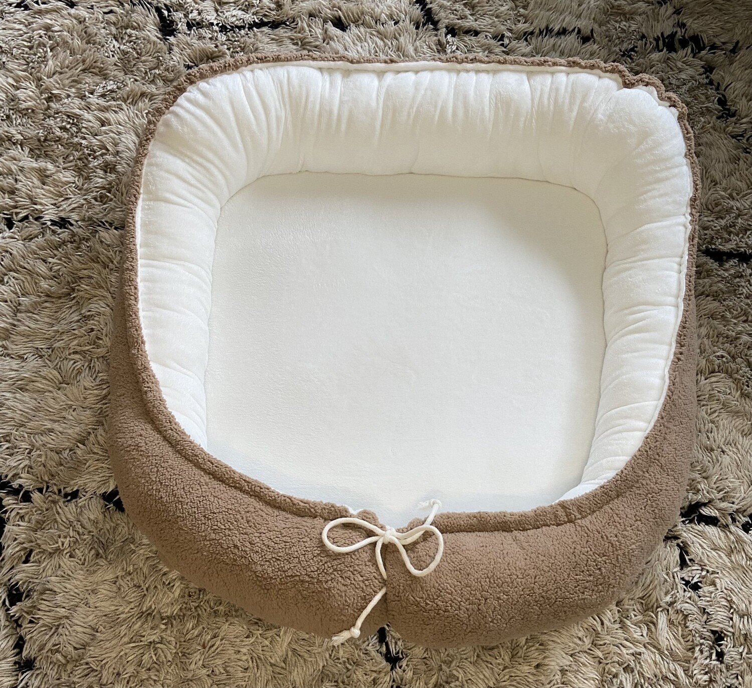 Tweelingnest cacao teddy ecru bamboo terry