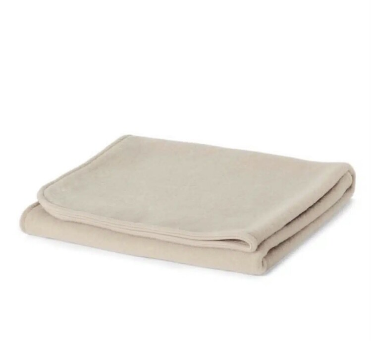Wollen wiegdeken fleece - 75cmx100cm - Merinowol - Beige
