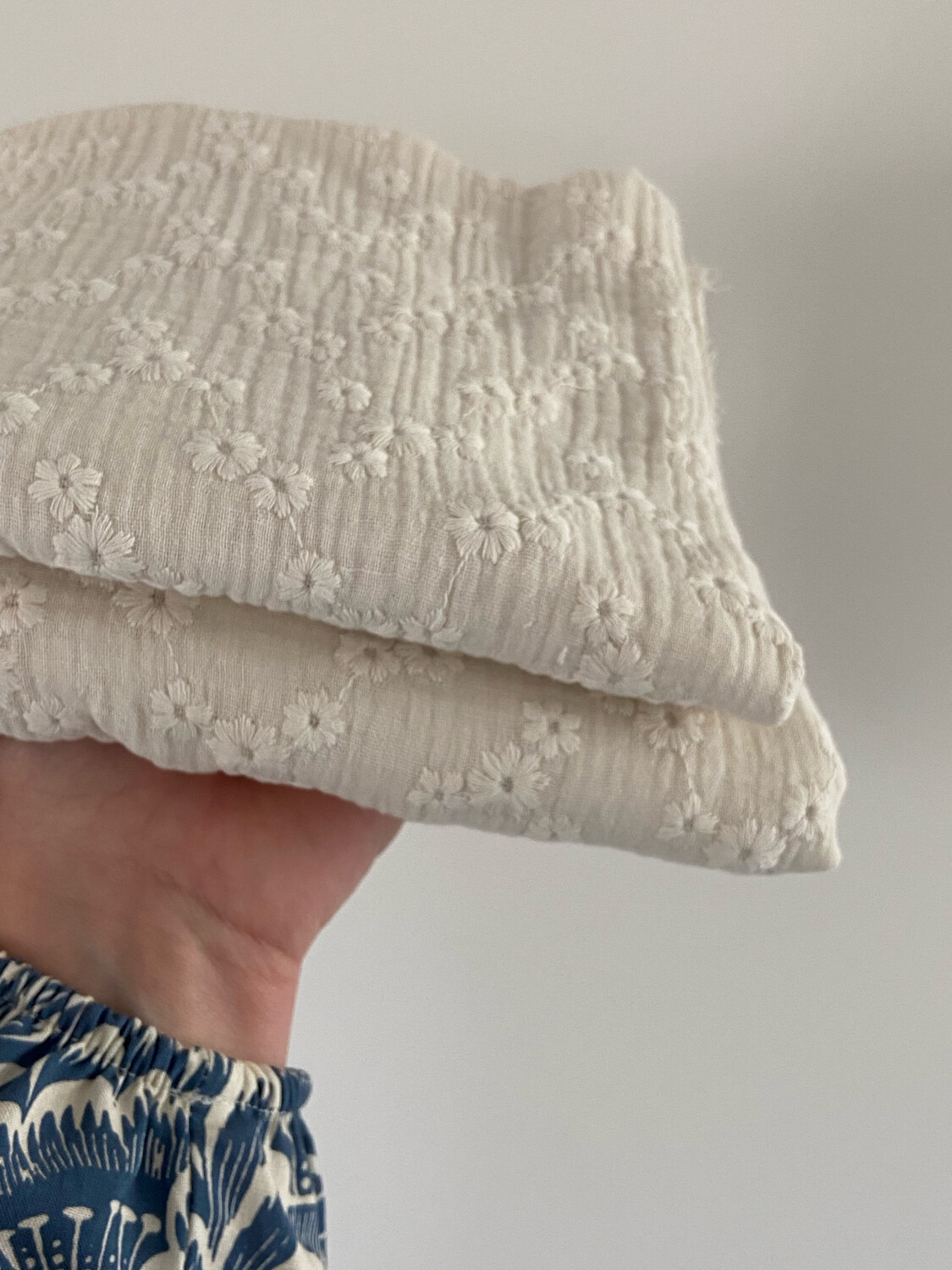 Swaddle hydrofiel broderie big flower naturel