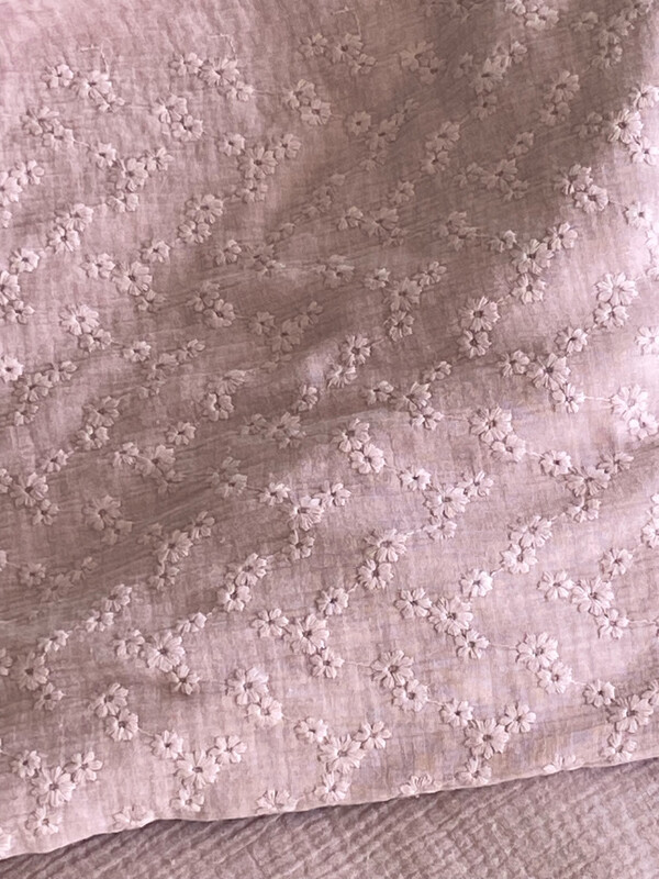 Swaddle hydrofiel broderie big flower oud roze