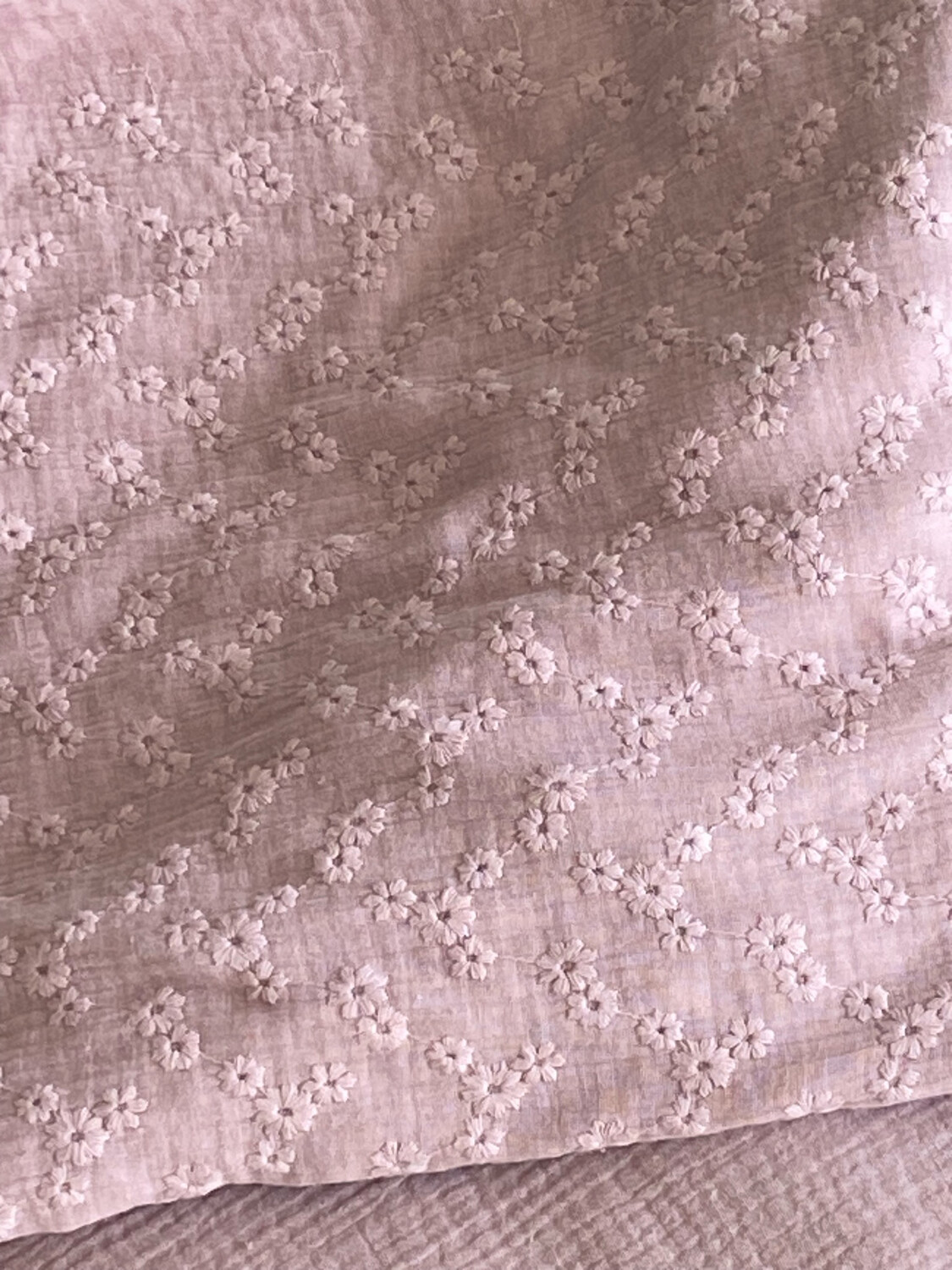 Swaddle hydrofiel broderie big flower oud roze