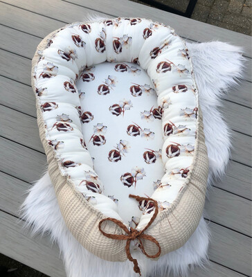 Babynest Katoenbloem Naturel