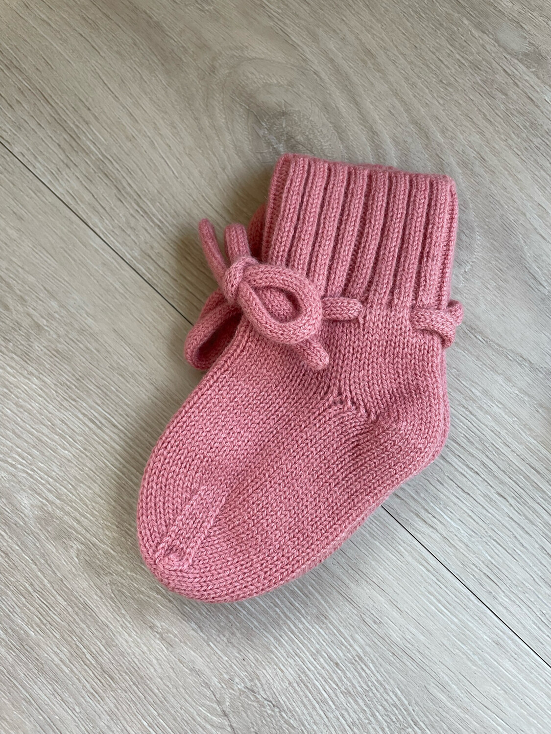 Merino baby slofjes Oud Roze