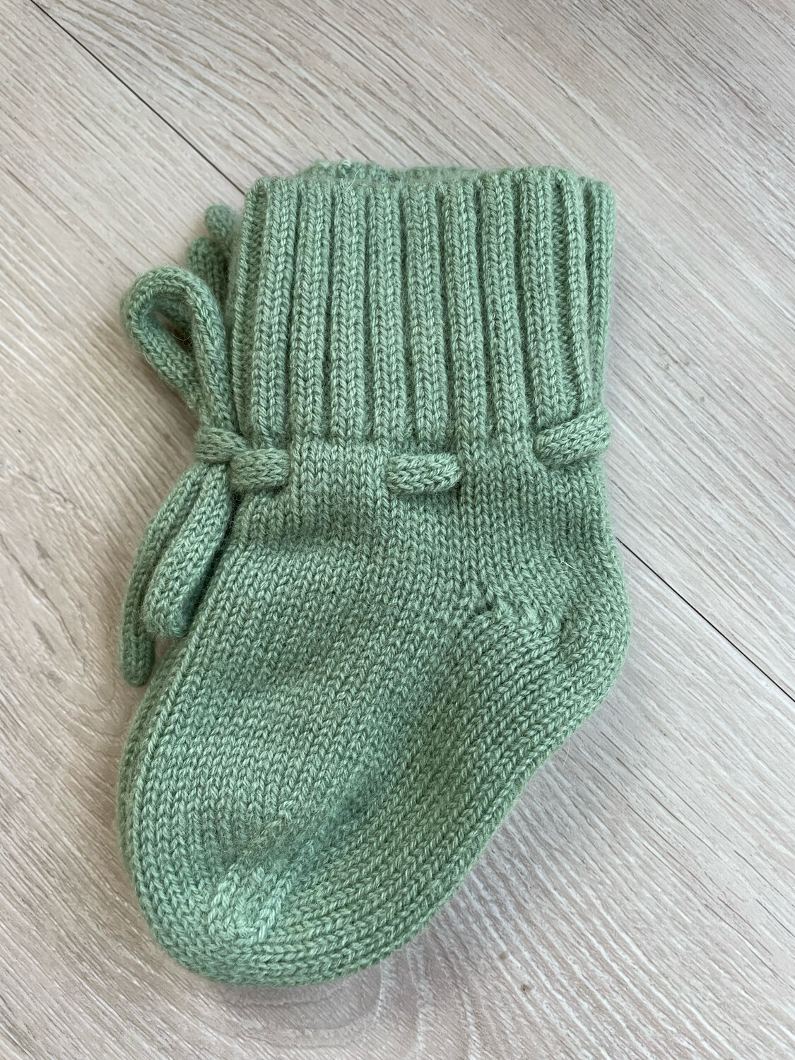 Merino wol Baby Slofje Olive Green