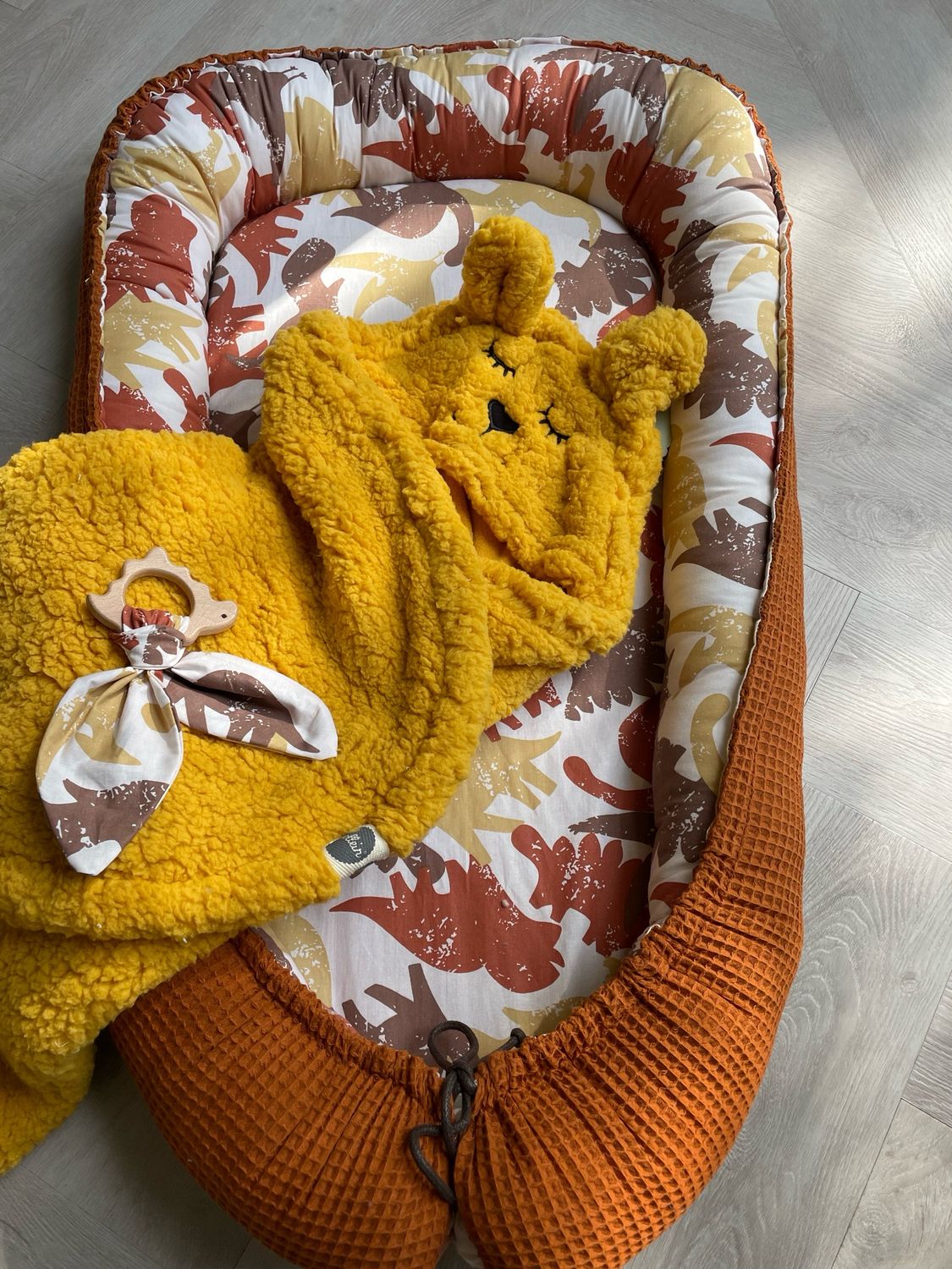 Wikkeldeken bunny mustard Jollein