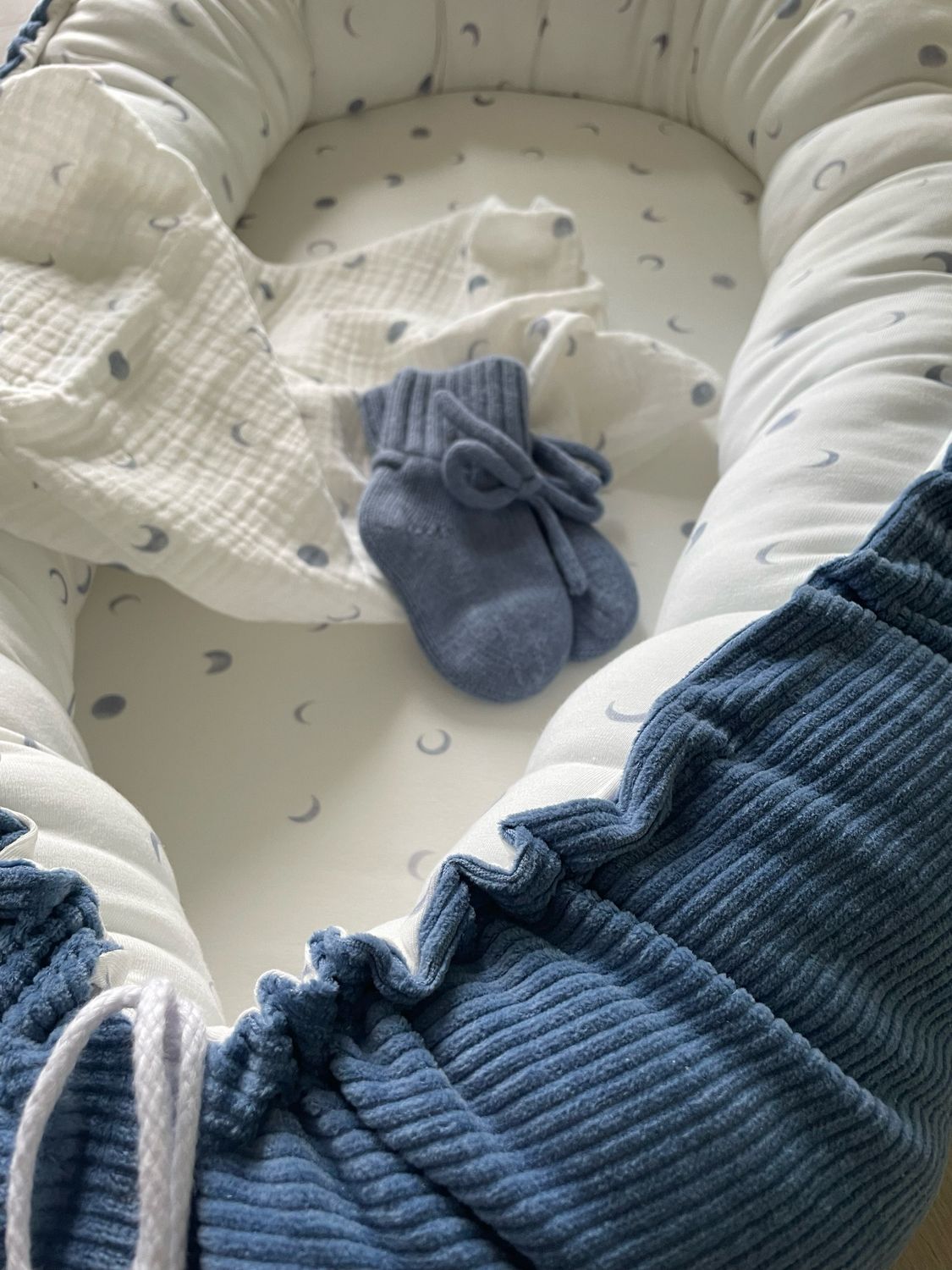 Merino baby slofjes Blue