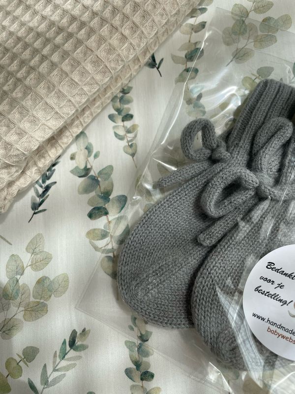 Merino baby slofjes Sage Groen