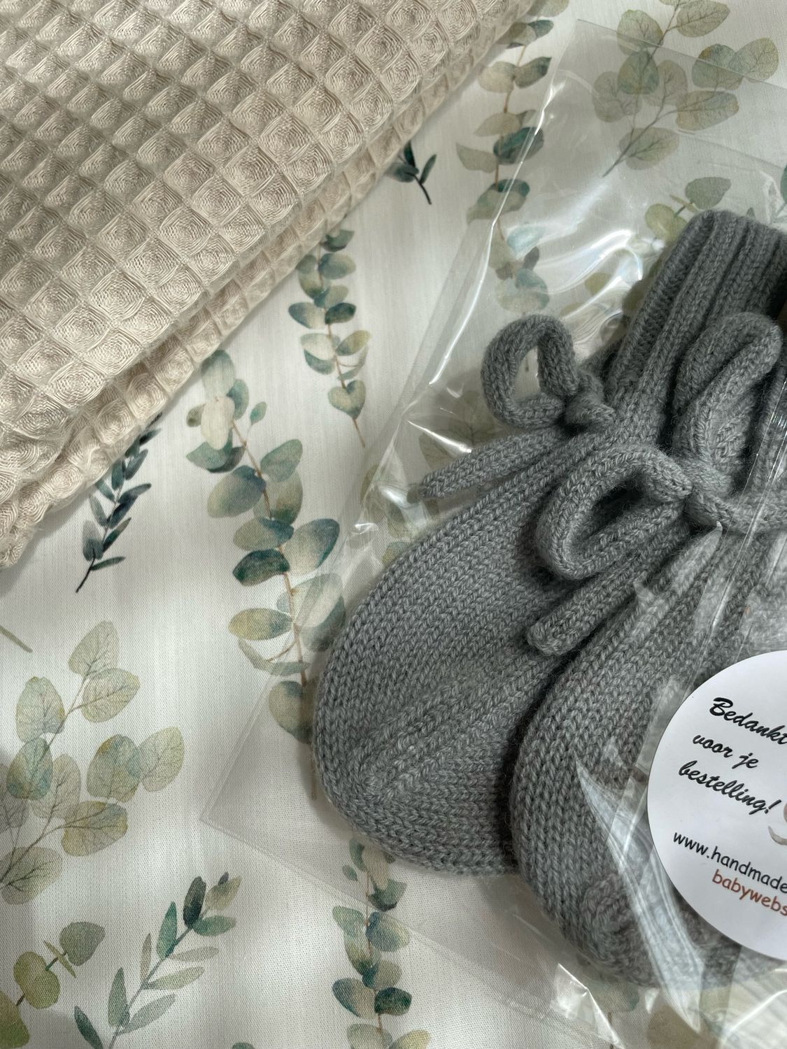 Merino baby slofjes Sage Groen