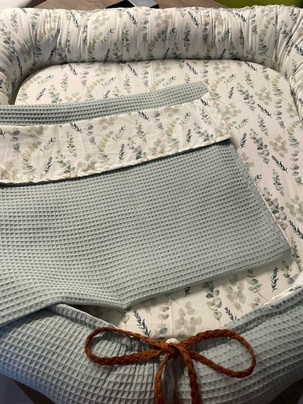 Tweeling babynest eucalyptus wafel